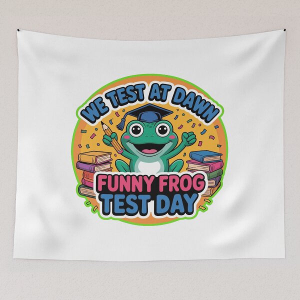 Item preview, We Test At Dawn Funny Frog – Cute Student & Teacher Test Day T-Shirt designed and sold by MerchlyMike.
