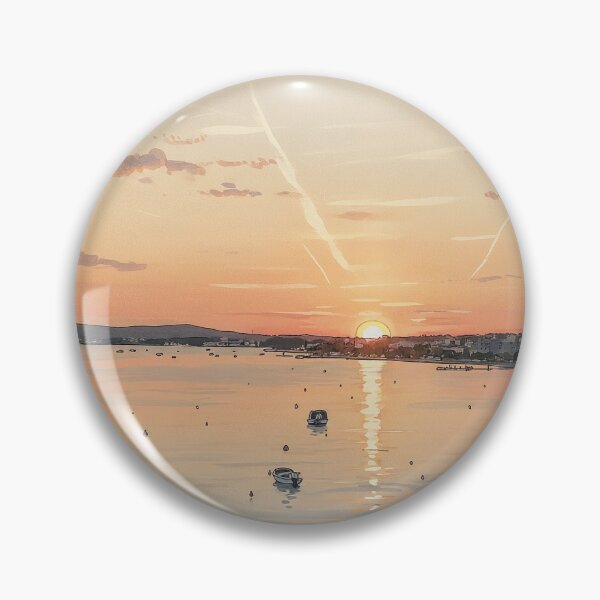 Artikelvorschau, Cozy Sunset Beach Aesthetic – Warm Evening Sky – Relaxing Ocean Wallpaper & Calm Vibes entworfen und verkauft von peacefulframes.art.