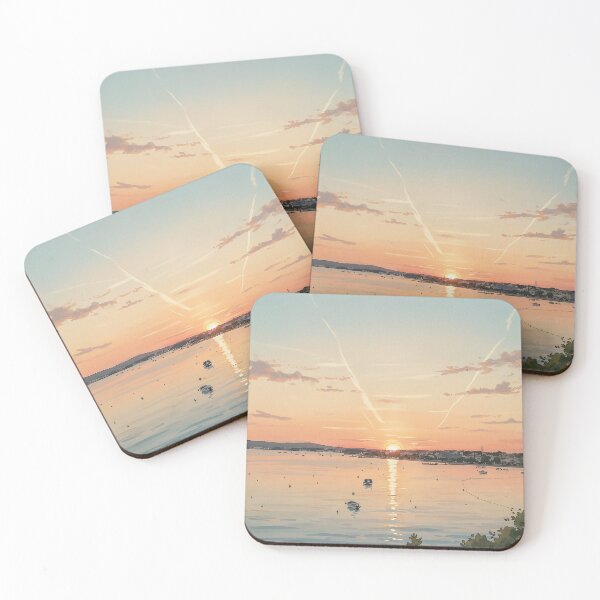 Item preview, Cozy Sunset Beach Aesthetic – Warm Evening Sky – Relaxing Ocean Wallpaper & Calm Vibes designed and sold by peacefulframes.art.