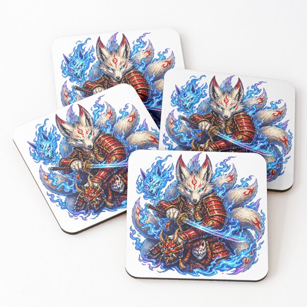 Item preview, SnakKitsune Spirit Oni – Spectralese Flame Samurai Fox designed and sold by creatix-boutik.