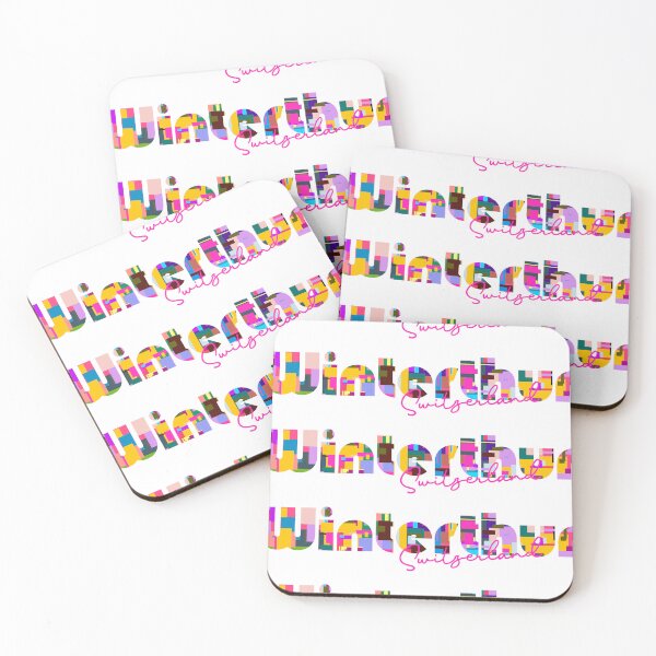 Item preview, Winterthur, Switzerland, Vibrant Abstract City Typography Art designed and sold by Wanderful-roads.