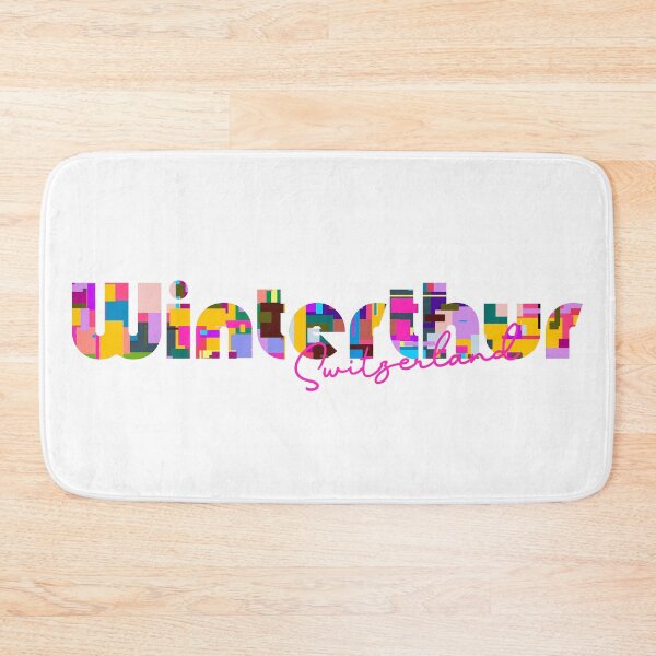 Item preview, Winterthur, Switzerland, Vibrant Abstract City Typography Art designed and sold by Wanderful-roads.