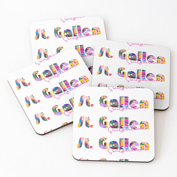 Item preview, St. Gallen, Switzerland, Vibrant Abstract City Typography Art designed and sold by Wanderful-roads.