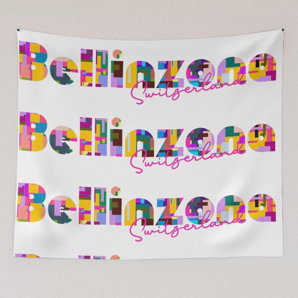 Item preview, Bellinzona, Switzerland, Vibrant Abstract City Typography Art designed and sold by Wanderful-roads.