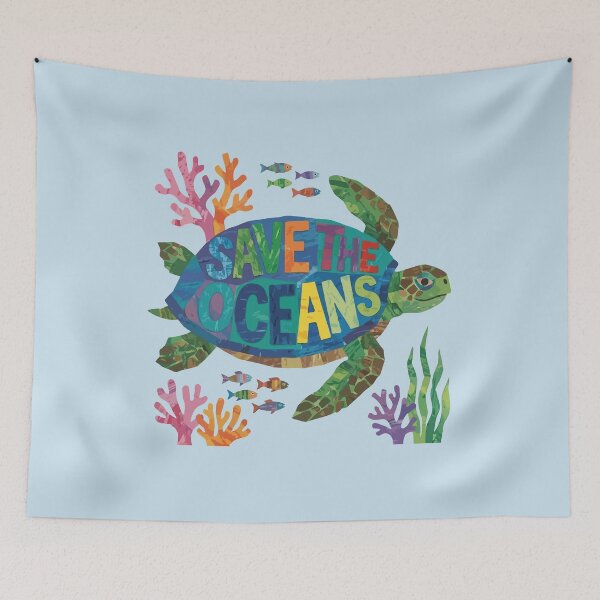 Item preview, Painted Sea Turtle Save The Oceans  designed and sold by Catzura.