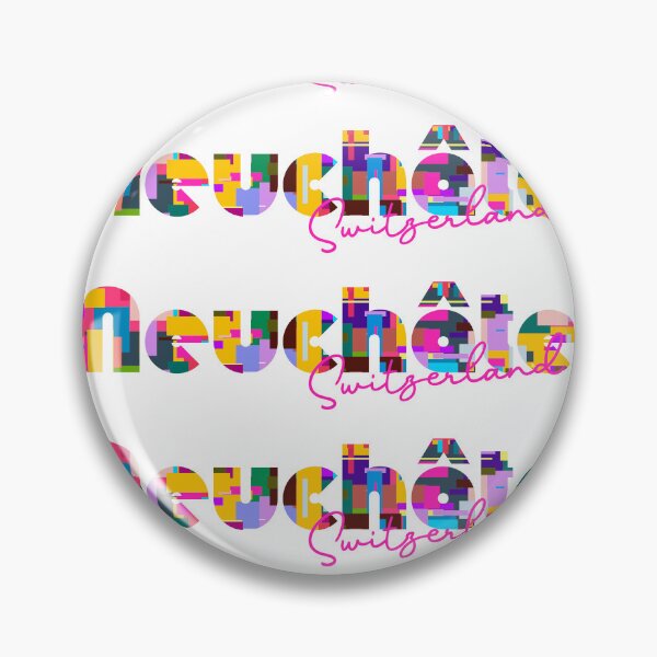 Item preview, Neuchâtel, Switzerland, Vibrant Abstract City Typography Art designed and sold by Wanderful-roads.