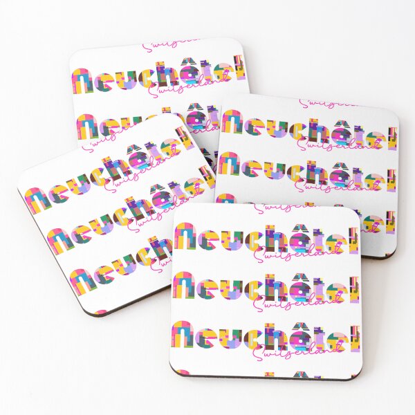 Item preview, Neuchâtel, Switzerland, Vibrant Abstract City Typography Art designed and sold by Wanderful-roads.