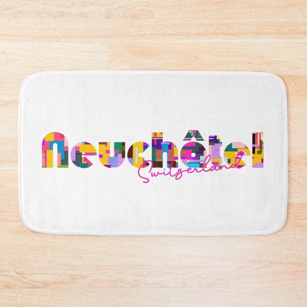 Item preview, Neuchâtel, Switzerland, Vibrant Abstract City Typography Art designed and sold by Wanderful-roads.