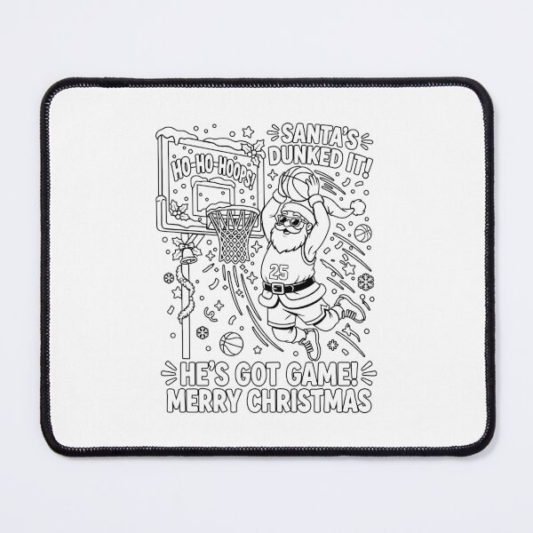 Item preview, Santa Dunked It Ho Ho Hoops He's Got Game Funny Christmas Basketball  designed and sold by graphixpolash.