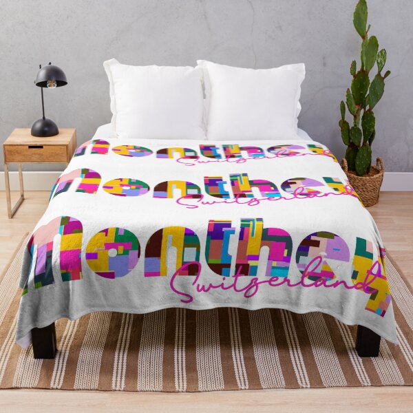 Item preview, Monthey, Switzerland, Vibrant Abstract City Typography Art designed and sold by Wanderful-roads.