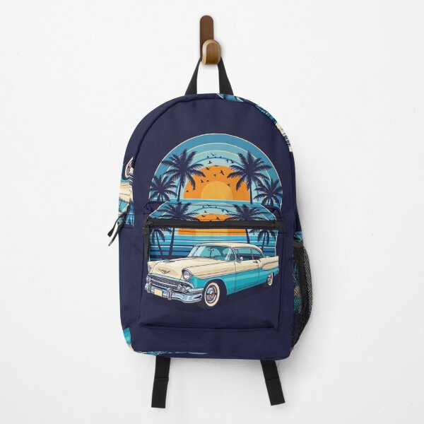 Item preview, Retro Vintage Car Sunset Tropical Poster Art designed and sold by PixorStudio.