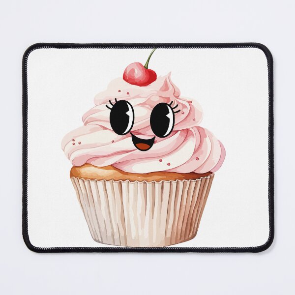 Item preview, Cute Kawaii Cupcake Cartoon with Cherry Pink Aesthetic Dessert Sticker designed and sold by Pandey14.