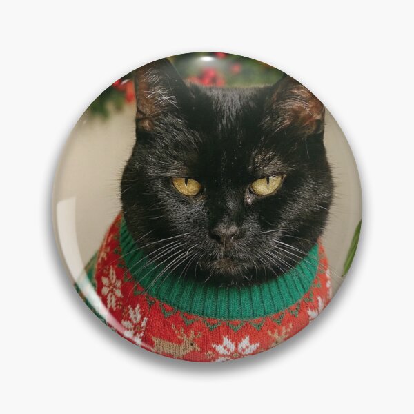 Item preview, El jersey navideño de Sooty, el gato radiofónico sólido. designed and sold by Sooty's Cosy Corner.