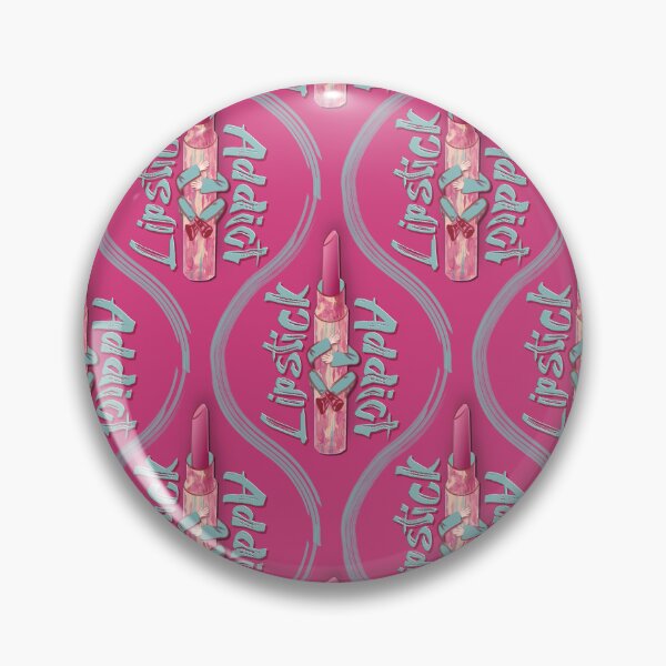 Item preview, Lipstick addict watercolor and marker, drop pattern with fuchsia pink background designed and sold by WONDERPRINTVALLEY.