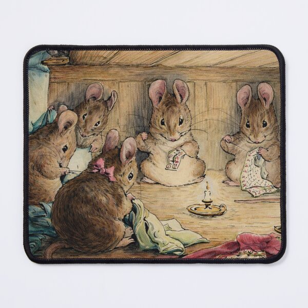Item preview, Vintage Mouse Illustration Whimsical Sewing Mice Art for Cottagecore Lovers designed and sold by RickE.