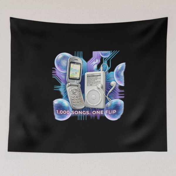 Item preview, Retro Y2K Tech Flip Phone and MP3 Player designed and sold by KelliesGrafix.