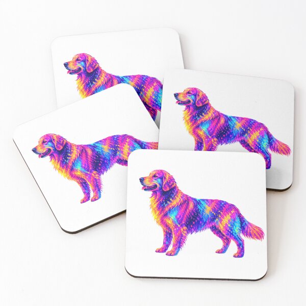 Item preview, Neon Dog Golden Retriver Standing Abstraction Graphic.  designed and sold by byaga.