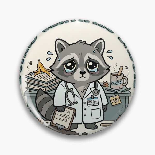 Item preview, Board Certified Baddie - Funny Tired Medical Raccoon designed and sold by MVPtech.