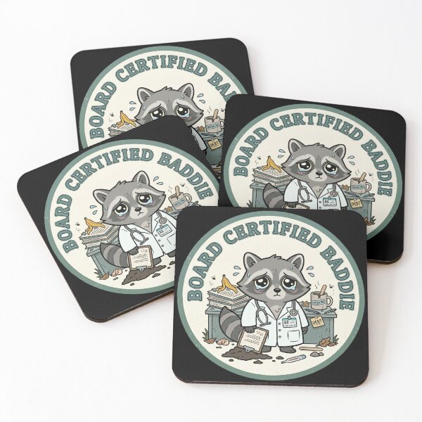 Item preview, Board Certified Baddie - Funny Tired Medical Raccoon designed and sold by MVPtech.