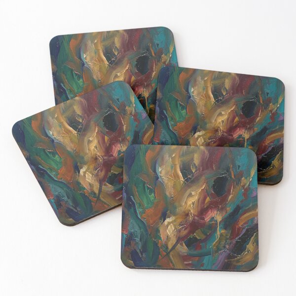 Item preview, Dark Abstract Expressionist Painting Textured Wall Art designed and sold by PixorStudio.