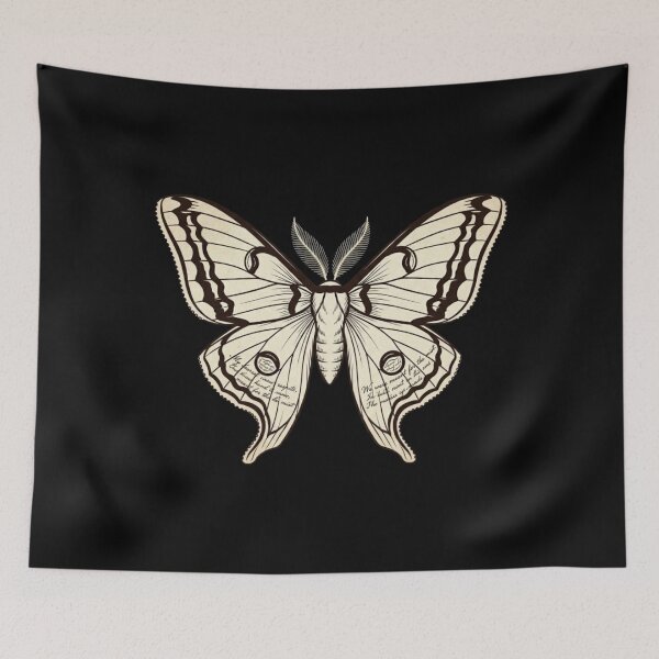 Item preview, Vintage Poetcore Moth – Dark Academia Script & Botanical Art designed and sold by KelliesGrafix.