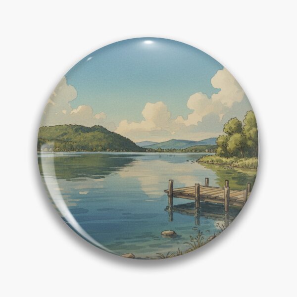 Artikelvorschau, Peaceful Lake Aesthetic – Calm Water Landscape – Relaxing Nature Wallpaper & Serenity Art entworfen und verkauft von peacefulframes.art.