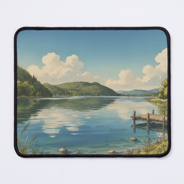Item preview, Peaceful Lake Aesthetic – Calm Water Landscape – Relaxing Nature Wallpaper & Serenity Art designed and sold by peacefulframes.art.