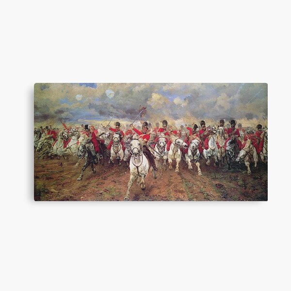 Charge of the Scots Greys at Waterloo Canvas Print