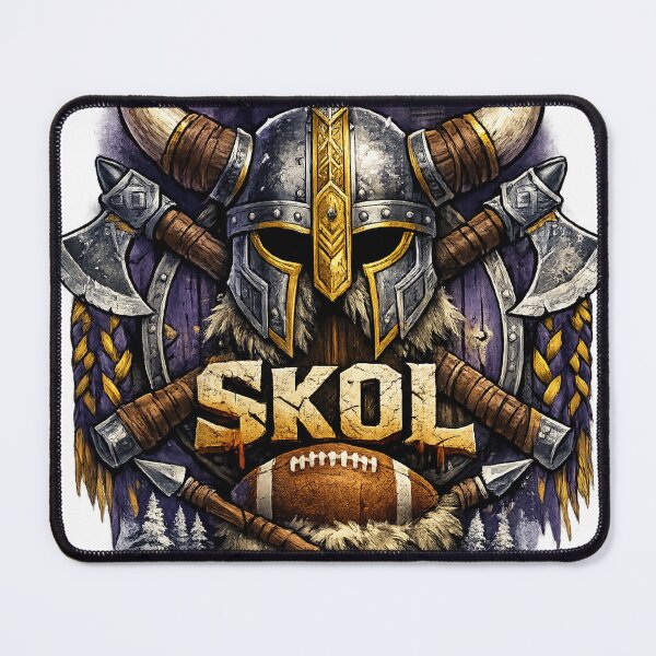 Item preview, Skol Viking Football Fan Design Purple Gold Nordic Warrior Football Graphic Tee designed and sold by GarnerSupplyCo.