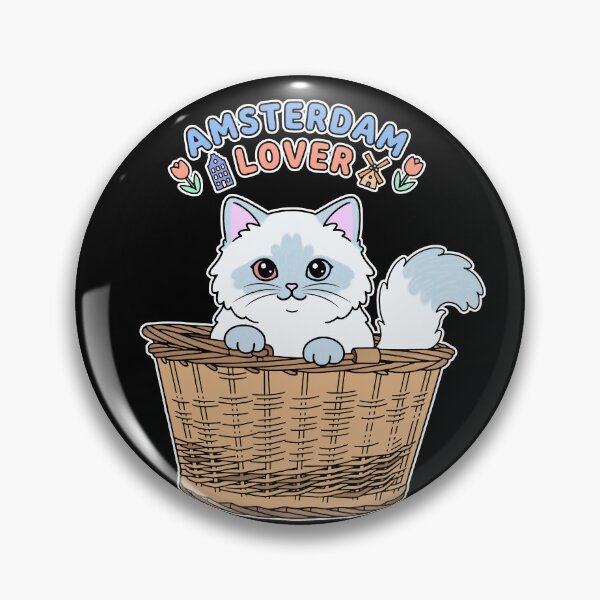 Item preview, Kawaii Ragdoll Cat in Wicker Basket: Amsterdam Lover designed and sold by Blupunk.