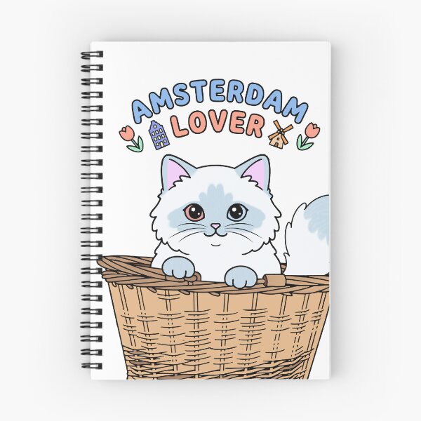 Item preview, Kawaii Ragdoll Cat in Wicker Basket: Amsterdam Lover designed and sold by Blupunk.