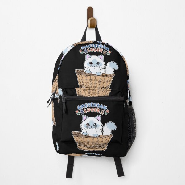 Item preview, Kawaii Ragdoll Cat in Wicker Basket: Amsterdam Lover designed and sold by Blupunk.
