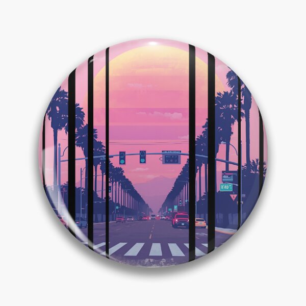 Item preview, Los Angeles Design Retro pastel sunset with palm silhouettes Slogan Dream in LA 5 designed and sold by Neon G.