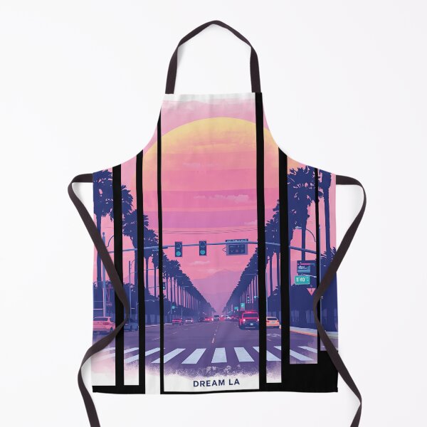 Item preview, Los Angeles Design Retro pastel sunset with palm silhouettes Slogan Dream in LA 5 designed and sold by Neon G.