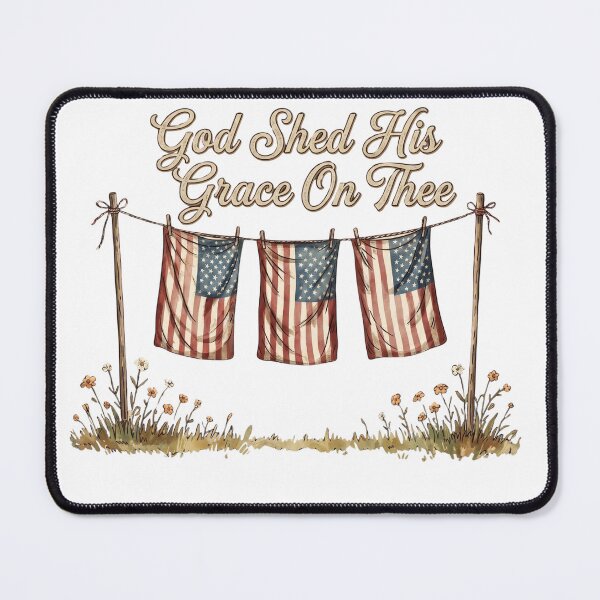 Item preview, God Shed His Grace On Thee Vintage Patriotic Faith American Flag Design designed and sold by VGAfanatic.
