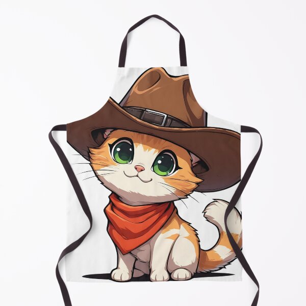 Item preview, Cute Cowboy Kitten with Green Eyes – Western Cartoon Cat Illustration designed and sold by Karolina’s Cozy Creations.