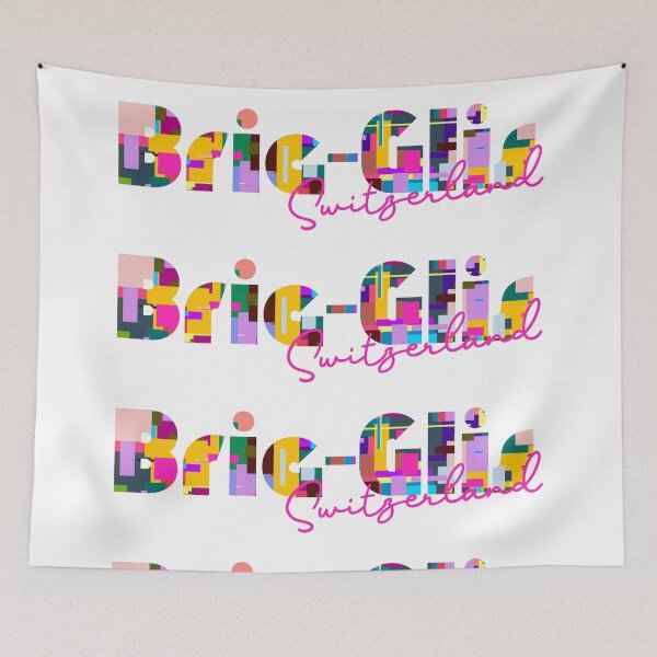 Item preview, Brig-Glis, Switzerland, Vibrant Abstract City Typography Art designed and sold by Wanderful-roads.