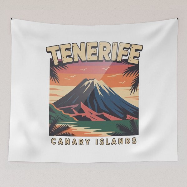 Item preview, Vintage Tenerife Canary Islands – Retro Volcano & Tropical Palm T-Shirt designed and sold by MerchlyMike.