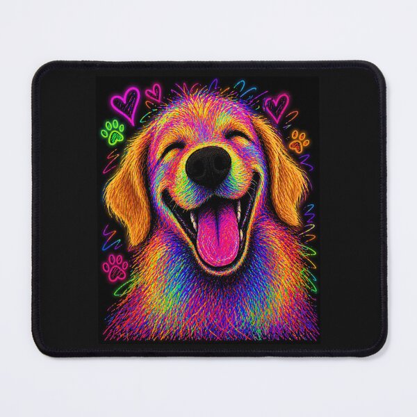 Item preview, Neon Happy Dog / Psychedelic Joy Pup Art designed and sold by ZunZunArt.