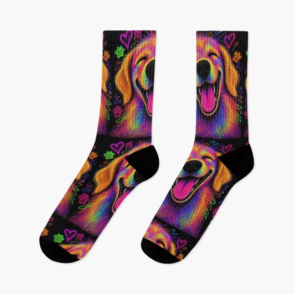 Item preview, Neon Happy Dog / Psychedelic Joy Pup Art designed and sold by ZunZunArt.