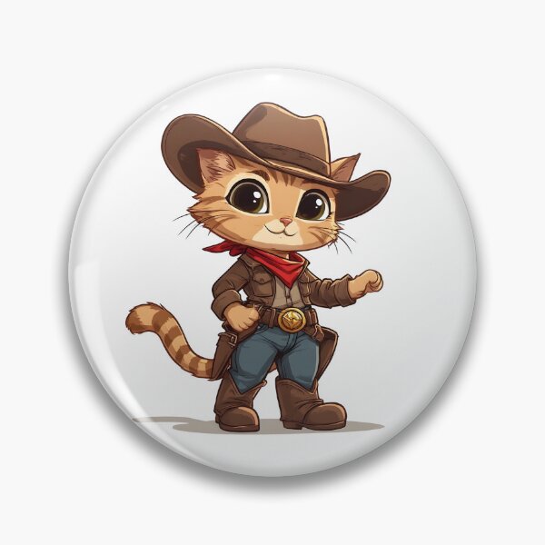 Item preview, Cute Cowboy Cat Character – Western Kitten Cartoon Illustration designed and sold by Karolina’s Cozy Creations.
