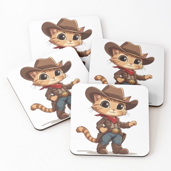 Item preview, Cute Cowboy Cat Character – Western Kitten Cartoon Illustration designed and sold by Karolina’s Cozy Creations.