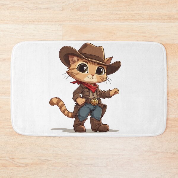 Item preview, Cute Cowboy Cat Character – Western Kitten Cartoon Illustration designed and sold by Karolina’s Cozy Creations.