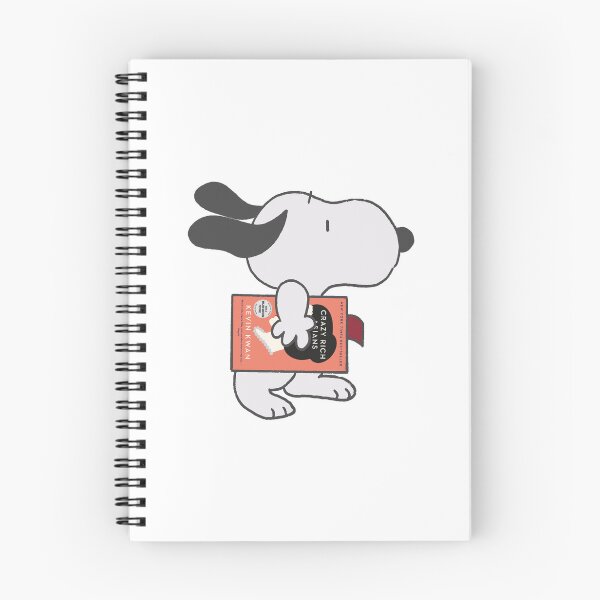 Aperçu de l'œuvre Snoopy lit Crazy Rich Asians créée et vendue par liveawhimsylife.