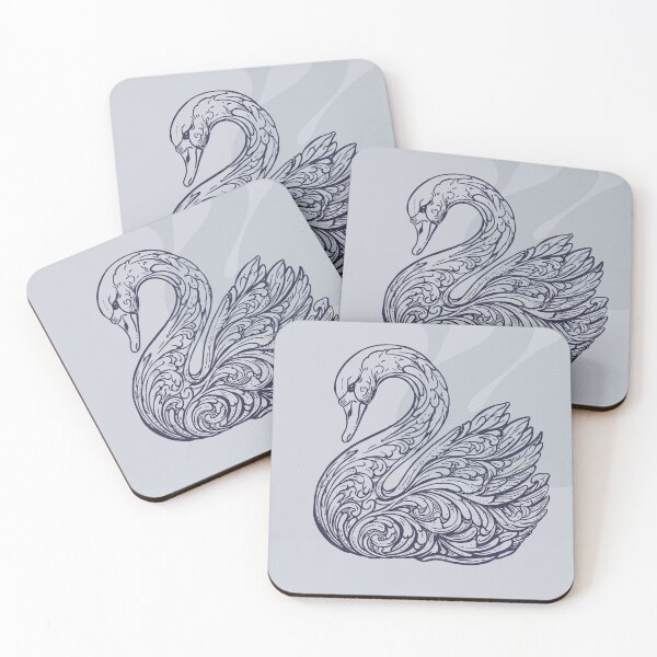 Item preview, Soft Grey Swan Silhouette Navy Calm Home Decor Design designed and sold by Shop On Rosebud.