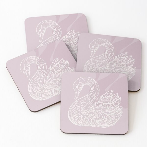 Item preview, Dusty Pink Swan Silhouette Soft Feminine Decor Design designed and sold by Shop On Rosebud.