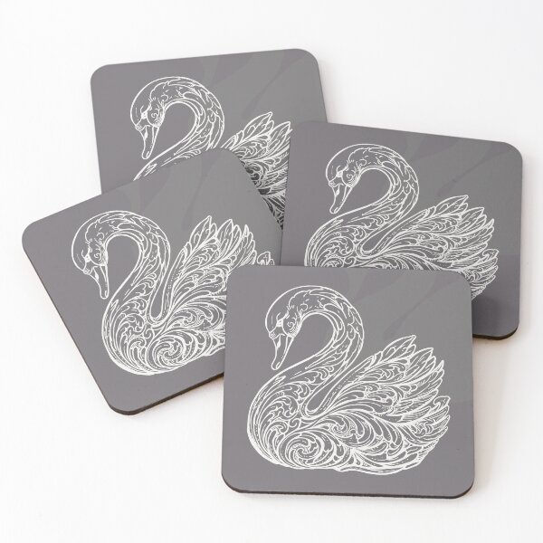 Item preview, Elegant Swan Silhouette Charcoal Neutral Home Decor Design designed and sold by Shop On Rosebud.