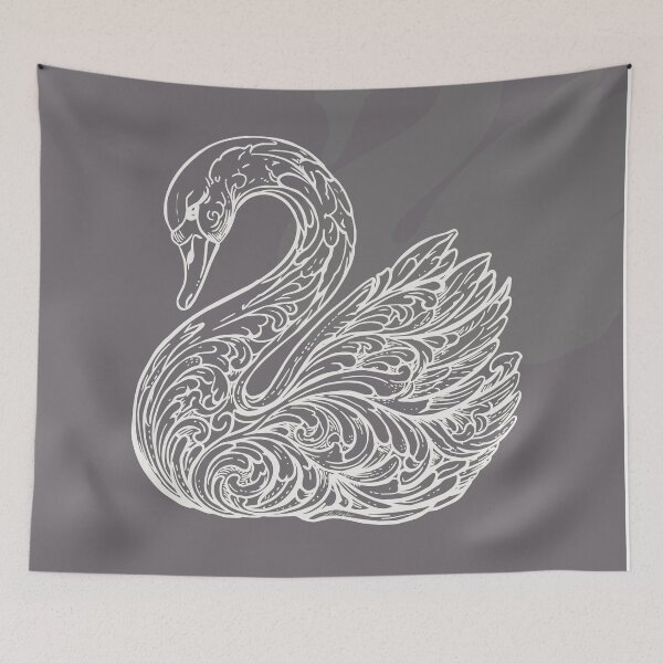 Item preview, Elegant Swan Silhouette Charcoal Neutral Home Decor Design designed and sold by Shop On Rosebud.