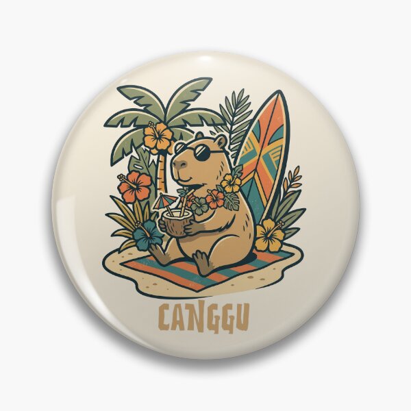Item preview, Tropical Chill Capybara Surf Vibes Canggu designed and sold by MythicCotton.