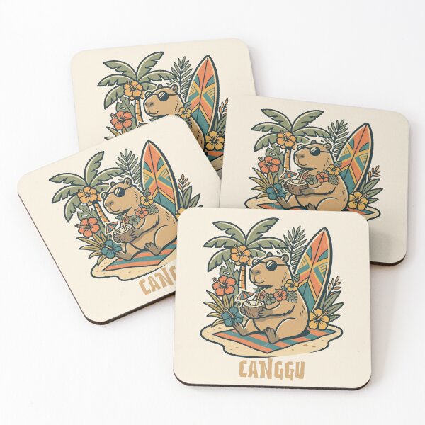 Item preview, Tropical Chill Capybara Surf Vibes Canggu designed and sold by MythicCotton.